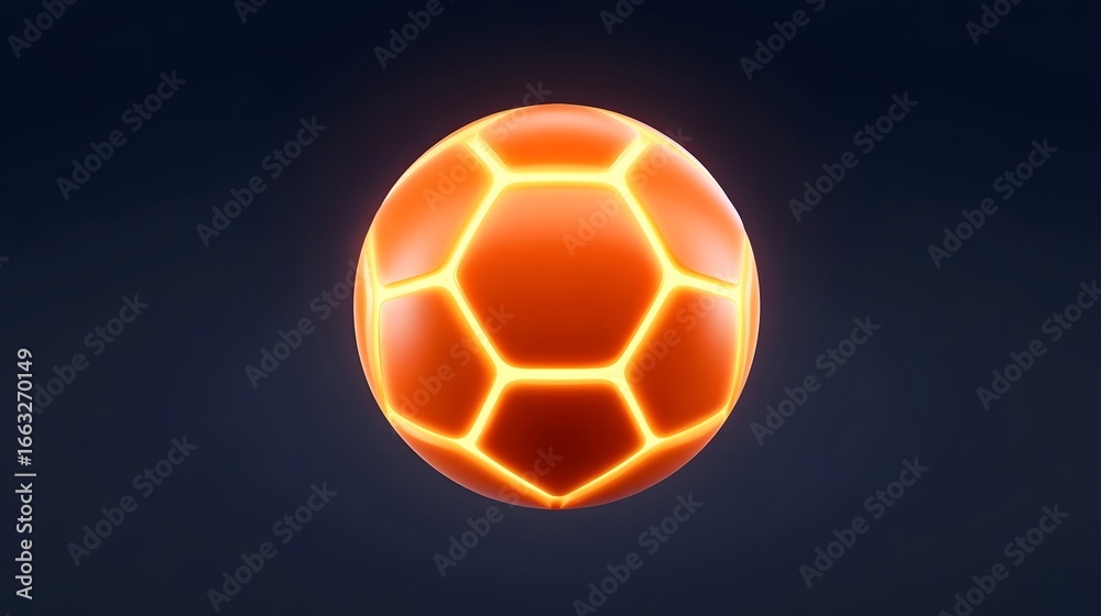 Fototapeta premium Glowing geometric sphere with hexagonal pattern