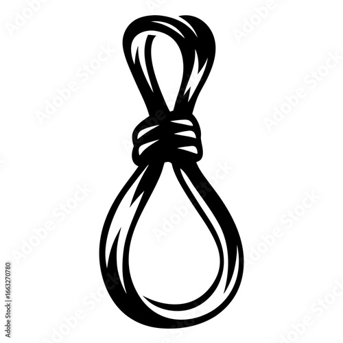 Stylized Drawing of a Noose with a Knot in a Dark Silhouette