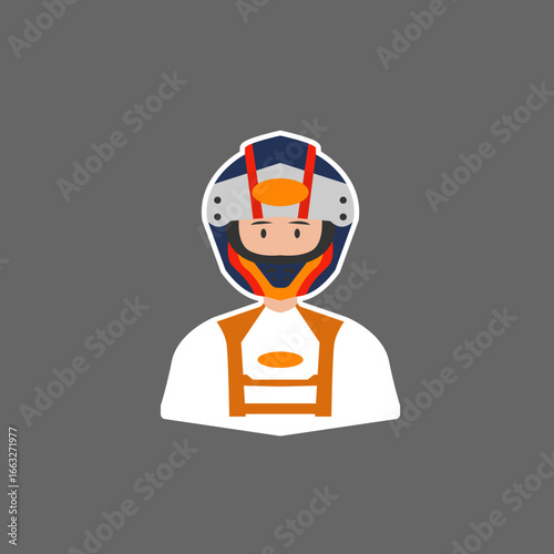 Close up of racing driver