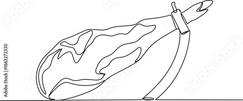 Elegant line art of iberico ham representing culinary heritage a