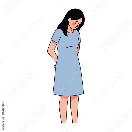 Sad Girl in Despair: A young woman, hair cascading down, her body language betrays a deep sense of isolation. A melancholic portrayal of emotional vulnerability and the weight of sadness