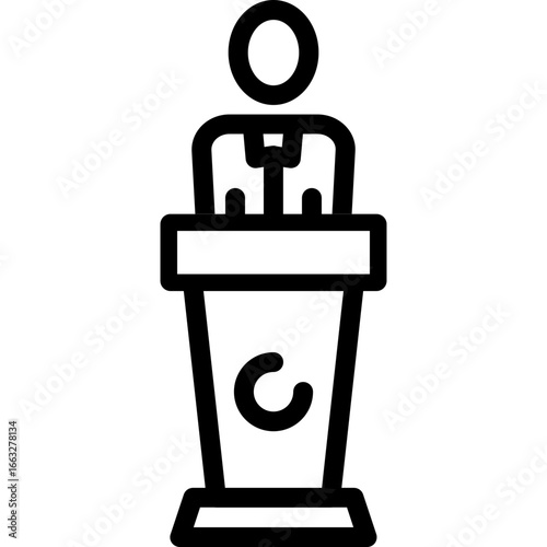 Politician at lectern icon