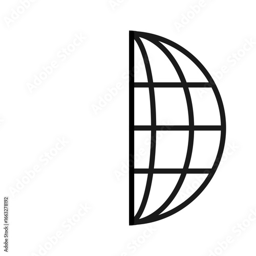 Vector art illustration of the right half of an abstract globe