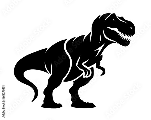 silhouette of a Tyrannosaurus rex dinosaur, vector illustration
