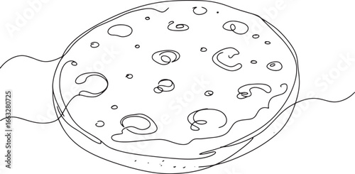 Minimalist line art illustration depicting a rustic homemade fla