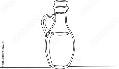 Elegant single line drawing of a decanter with stopper minimalis
