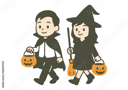 ハロウィンを楽しむ子どもたち