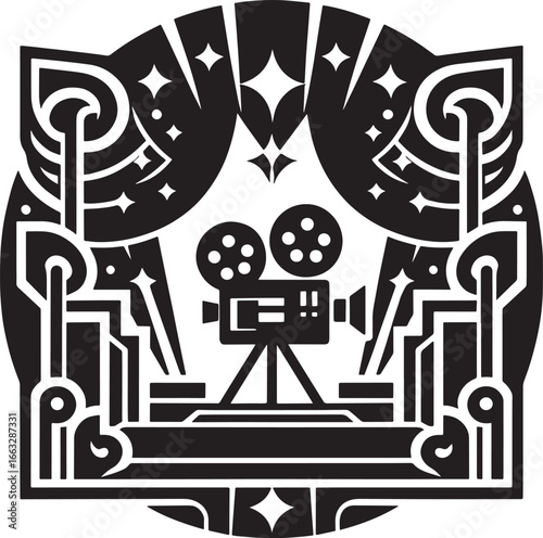 Monochrome illustration of stylish casual shoes inside a circular frame with radiating lines.