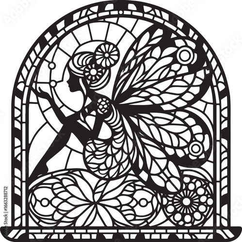 Vintage carousel illustration in black and white, classic amusement park ride design