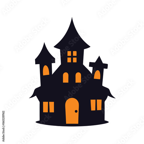 Wallpaper Mural Watercolor halloween haunted house isolated on white background creepy festive spooky illustration Torontodigital.ca