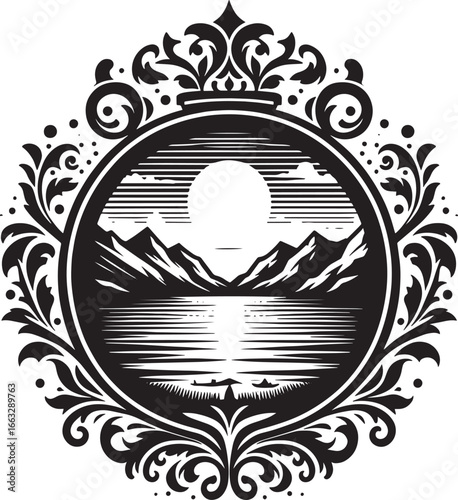 Mystical Tarot Card Depicting Two Figures Conversing Under a Celestial Crescent Moon