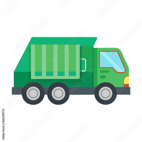 green truck isolated on white