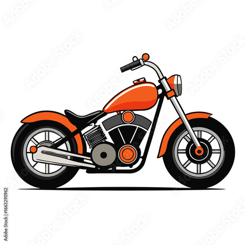 red motorcycle on white background vector illustration
