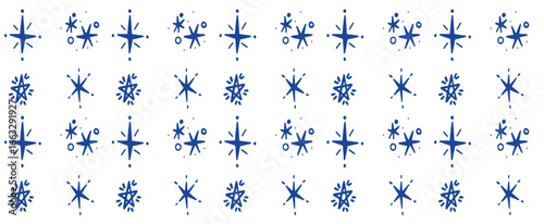 Doodle star icon set. Sparkle glitter vector elements. Merry Christmas and happy New year decorations, confetti, firework. Shiny blink, sparkle lights, bling, twinkle crayon drawing 