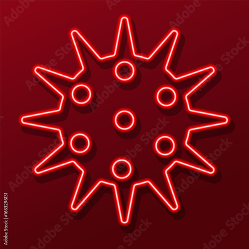 virus neon sign, colorful modern design trends on black background. Vector illustration.