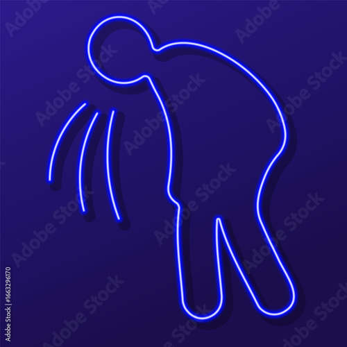 vomit neon sign, colorful modern design trends on black background. Vector illustration.