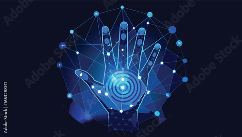 A hand pressing a button against a dark background, emphasizing interaction with technology..eps