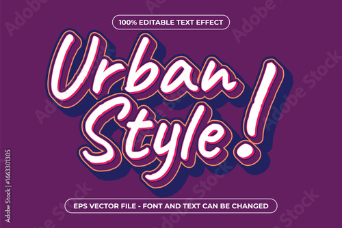 Purple Urban Style 3D Editable Text Effect