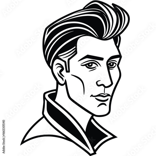 Man face side view vector icon on white background. Man vector logo silhouette. black man.