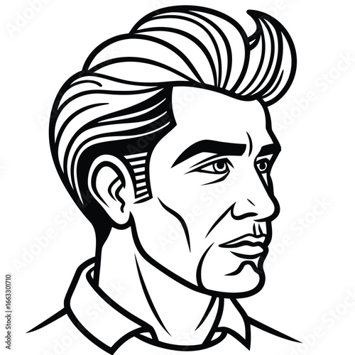 Man face side view silhouette vector icon on white background. Man vector logo silhouette. black man.