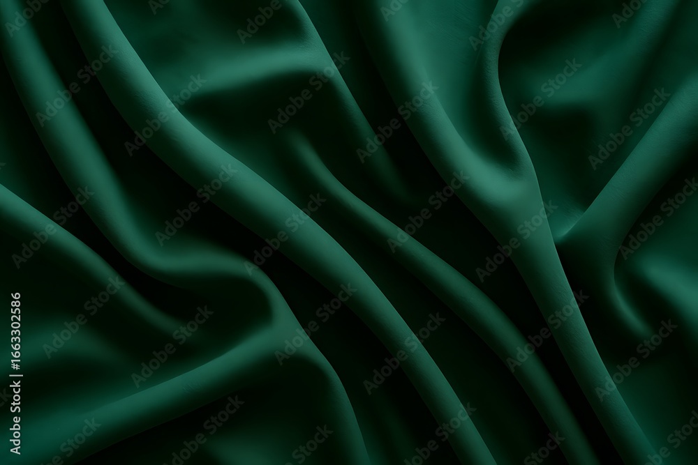 Fototapeta premium Silk Fabric Texture: Green Luxurious Textile Background