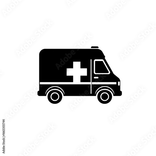 Photo of icon of an ambulance isolated on transparent background