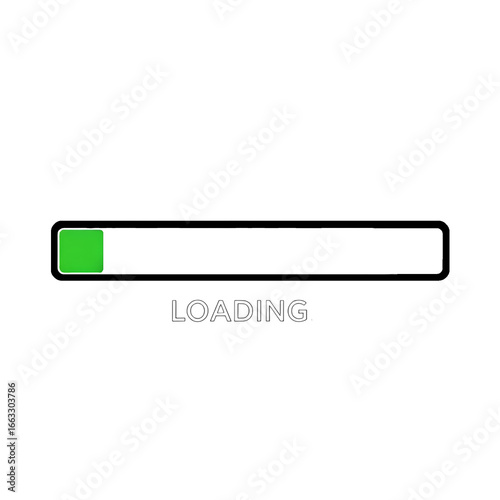 Photo of progress bar word loading isolated on transparent background