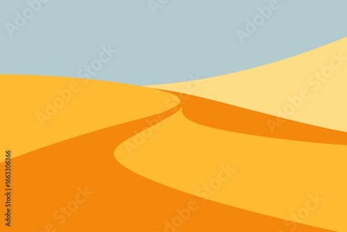 Golden desert sands horizon vector illustration for scalable graphics and design projects
