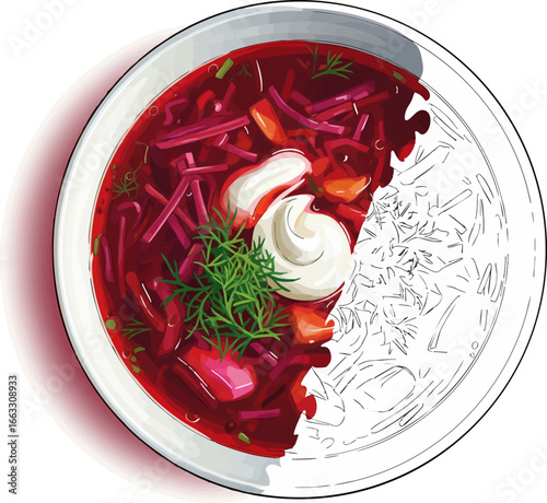 The Vibrant Soup A Borscht Sketch