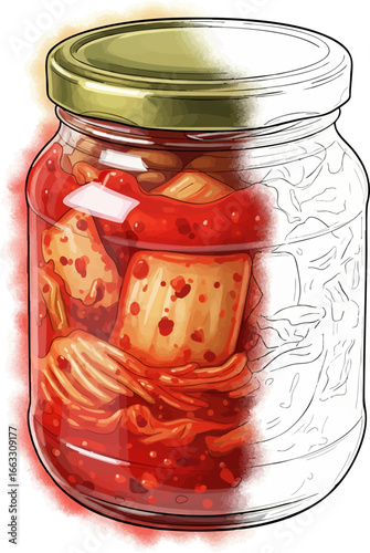 The Art of Fermentation A Kimchi Jar Sketch