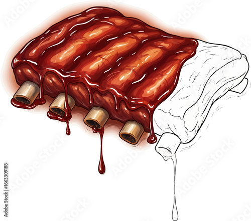 The Art of BBQ A Rack of Ribs Sketch