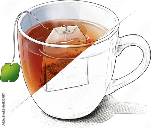 The Art of Infusion A Tea Bag Sketch