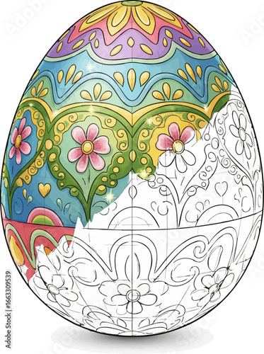 The Easter Tradition A Decorated Egg Sketch