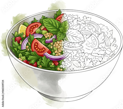 The Fresh Herb Salad A Tabbouleh Sketch