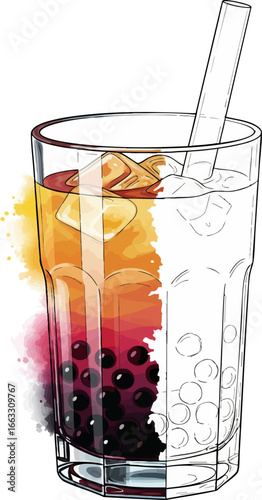 The Fun Drink A Bubble Tea Sketch