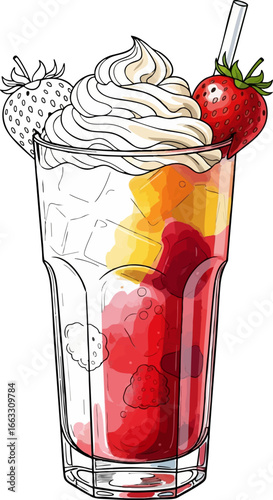 The Healthy Blend A Fruit Smoothie Sketch