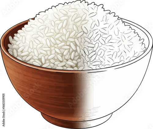 The Humble Staple A Bowl of Rice Sketch