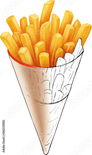 The Perfect Snack A Cone of French Fries