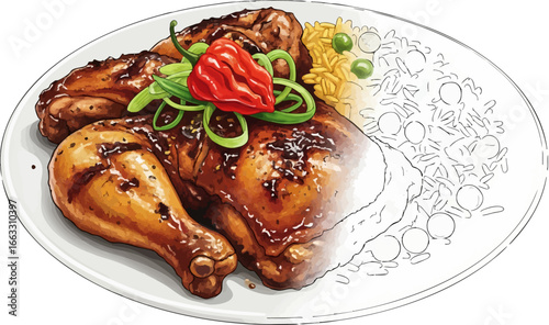 The Spice of Jamaica A Jerk Chicken Sketch