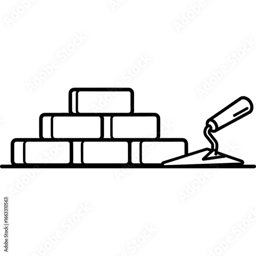 Construction building materials Bricks and Trowel - Construction Industry