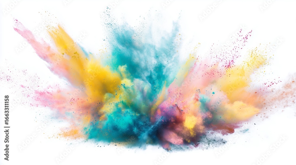 Fototapeta premium Explosion of Vibrant Colored Powder in Mid-Air