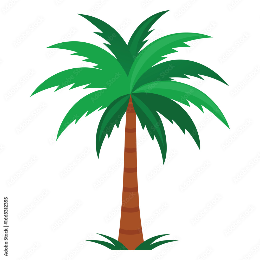 Obraz premium Palm Tree Vector Illustration ? Cartoon Clipart & Line Art Design.eps