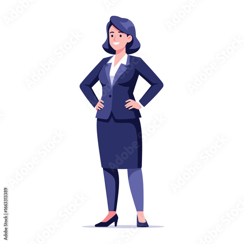 Confident Businesswoman: A professional businesswoman exudes confidence as she poses, radiating an aura of capability and authority, perfectly encapsulating the essence of a modern leader.