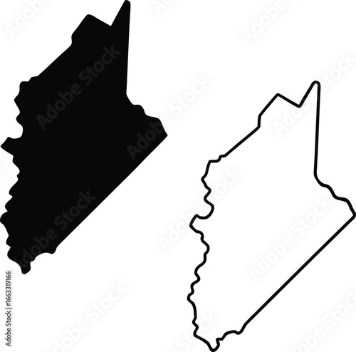 Outline map of a unique geographical shape. Wisconsin state map outline filled and empty isolated.