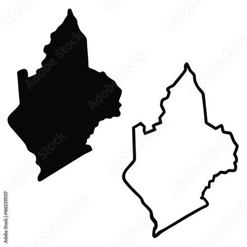 Outline map of a unique geographical shape. Wisconsin state map outline filled and empty isolated.
