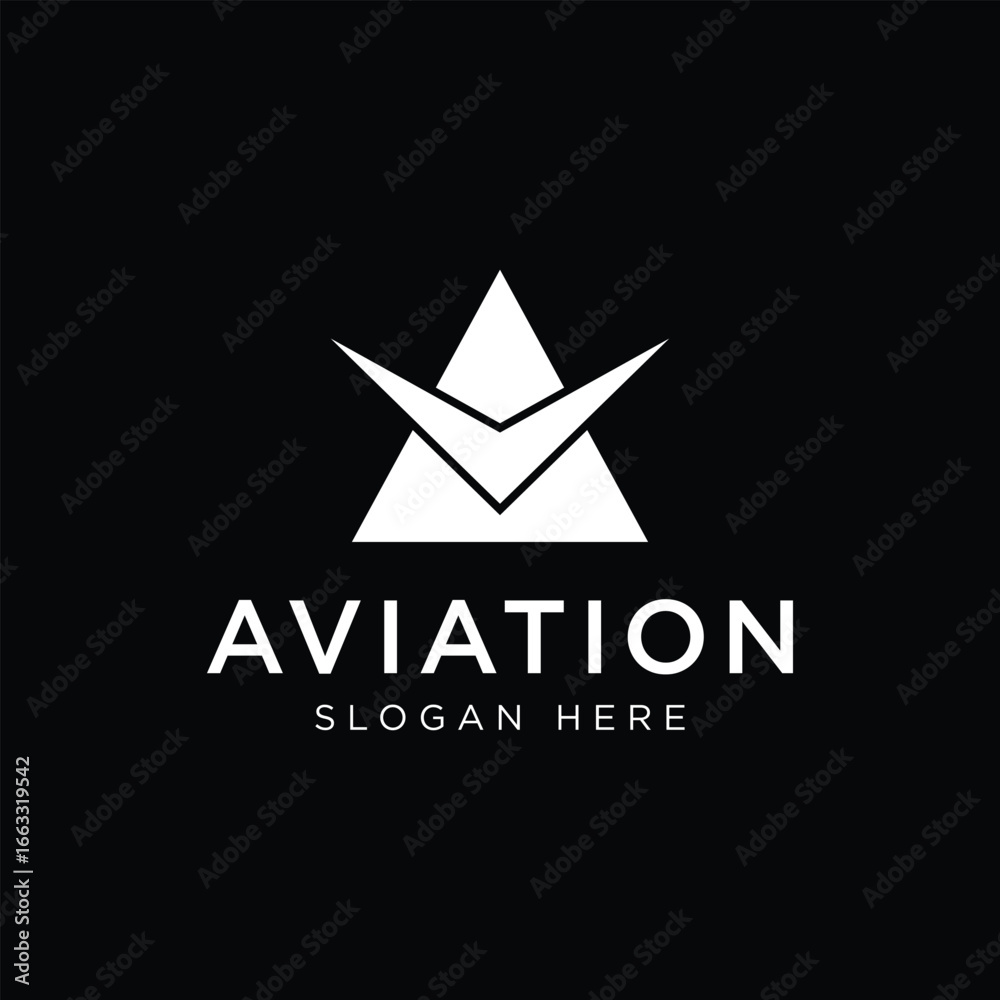 Fototapeta premium Creative and Minimalist Letter A Aviation Logo Design Icon | Editable in Vector Format in Black and White Color 