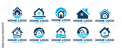 10 Home Logo Set Modern Minimalist Real Estate Brand Design