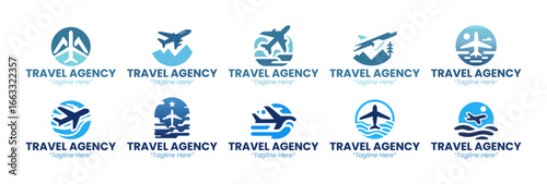 10 Travel Agency Logo Set Modern Minimalist Tourism Brand Design