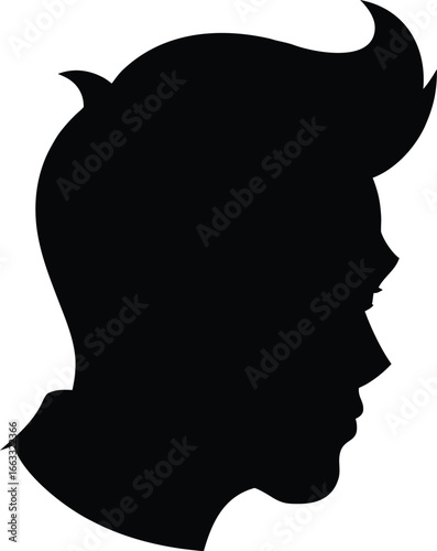 Man face side view silhouette vector icon on white background. Man vector logo silhouette. black man. 