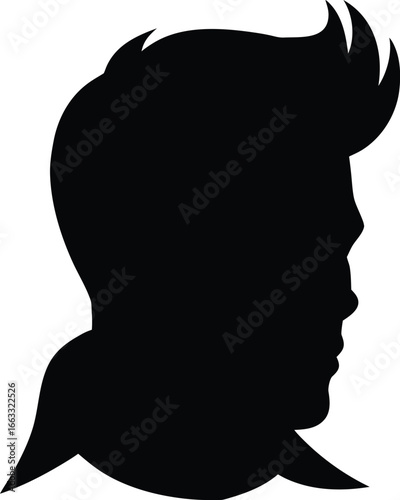 Man face side view silhouette vector icon on white background. Man vector logo silhouette. black man. 